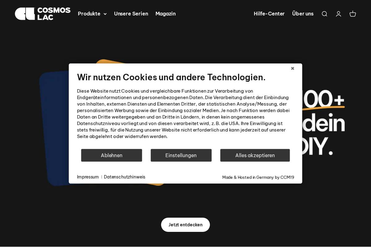 Cosmoslac homepage screenshot