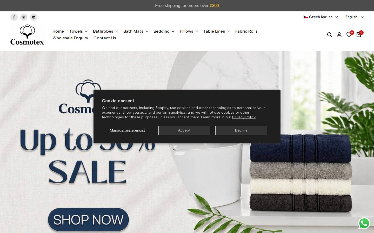 cosmotex.eu homepage screenshot