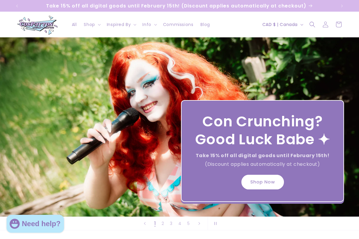 CosPayton Cosplay & Crafting homepage screenshot