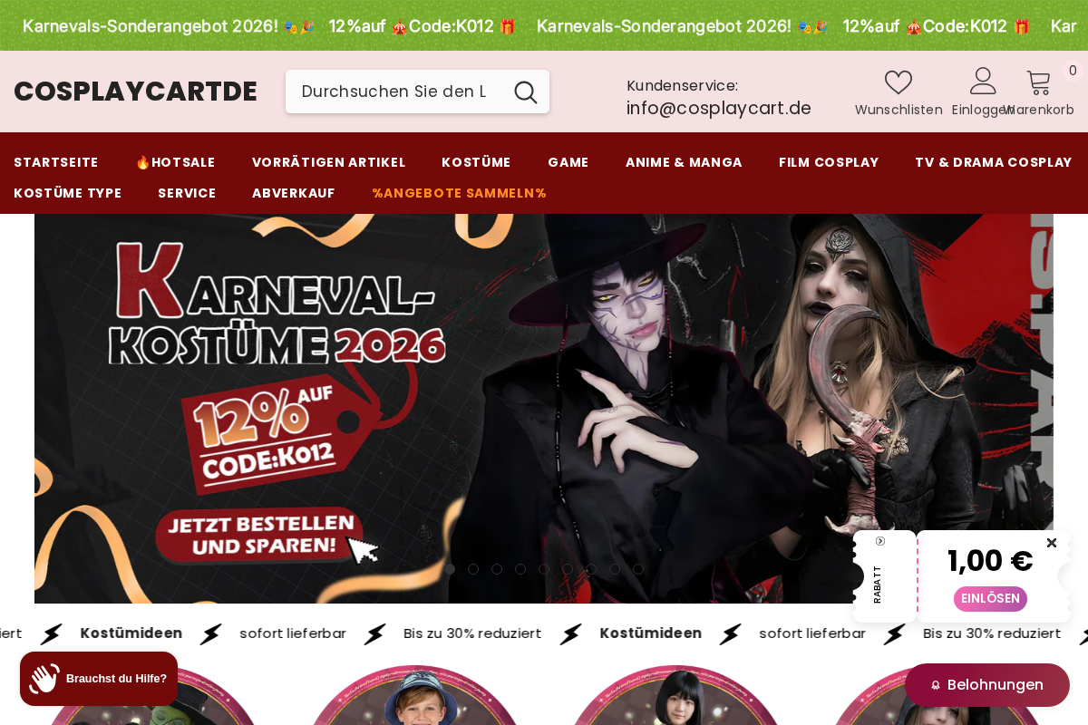 Cosplaycart homepage screenshot