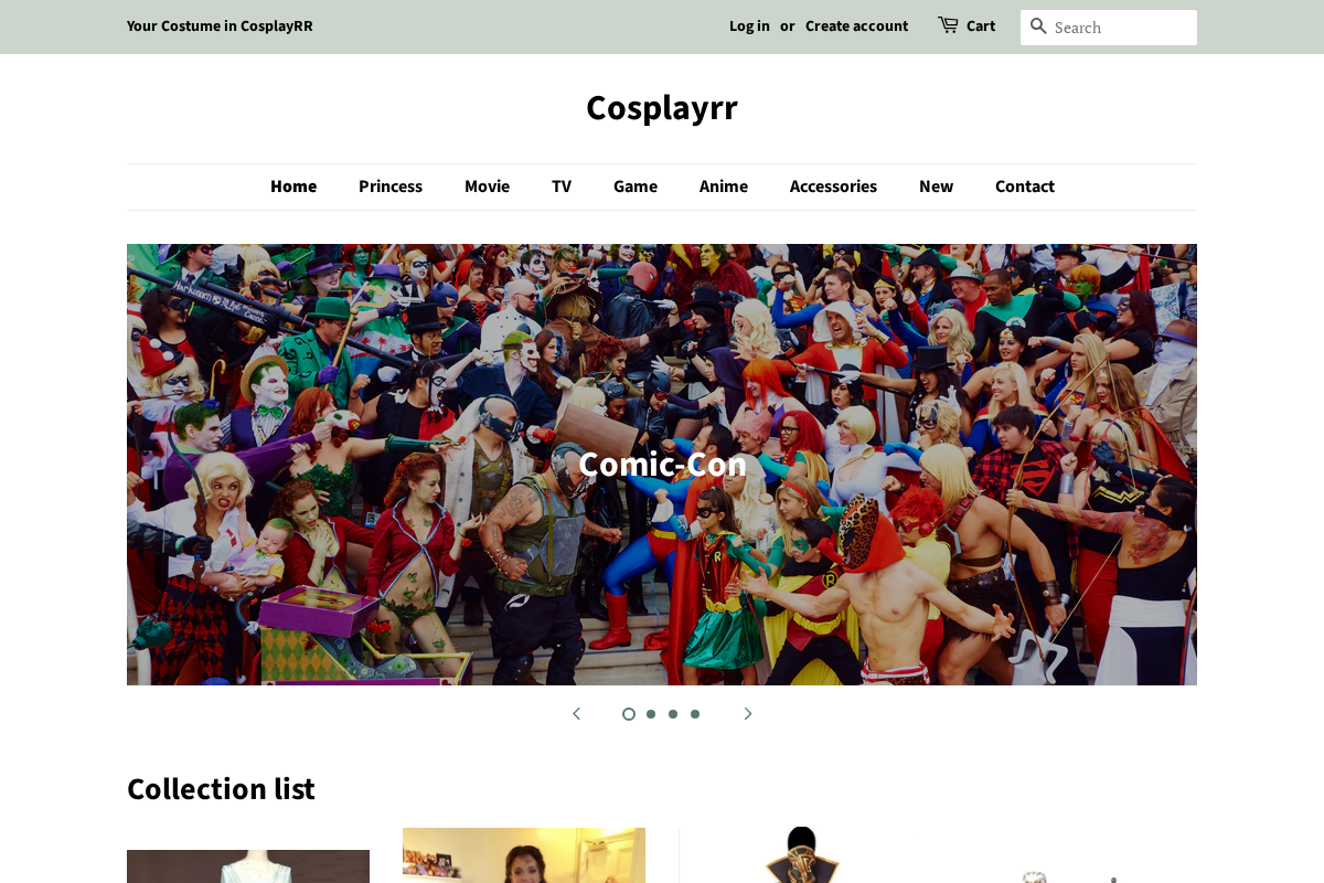 Cosplayrr homepage screenshot