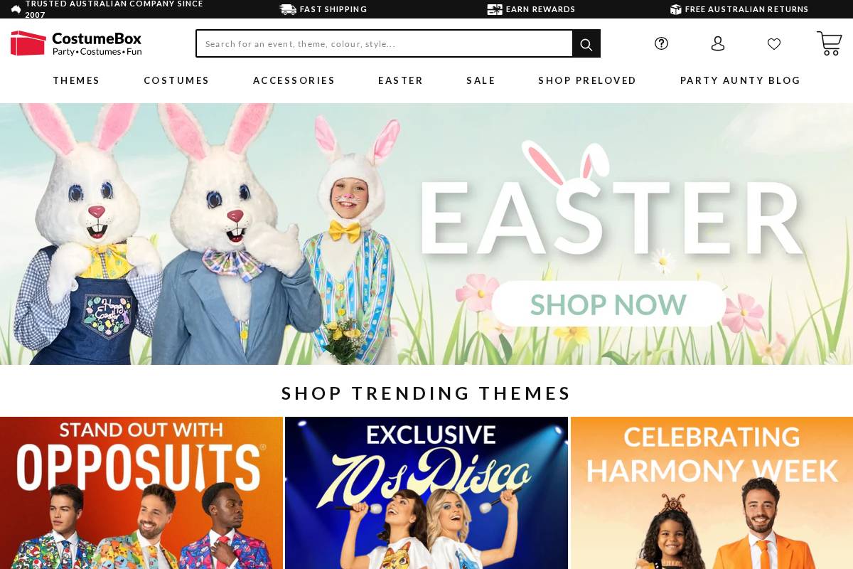 Costumebox homepage screenshot