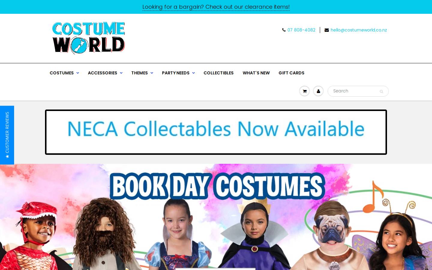 costumeworld.co.nz homepage screenshot