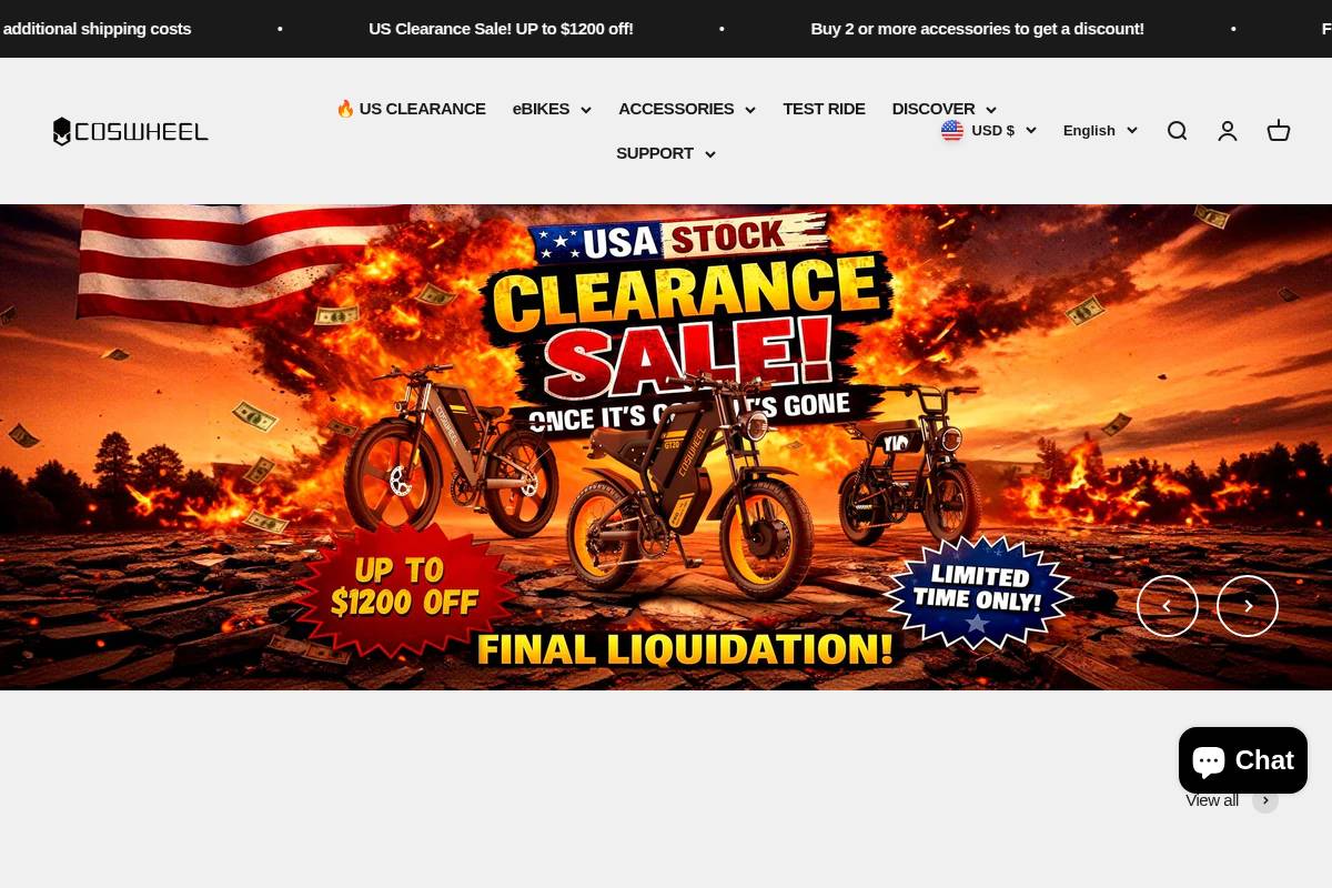 coswheelebike.com homepage screenshot