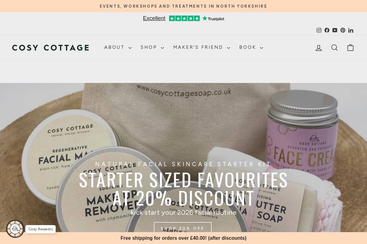 Cosy Cottage Soap homepage screenshot