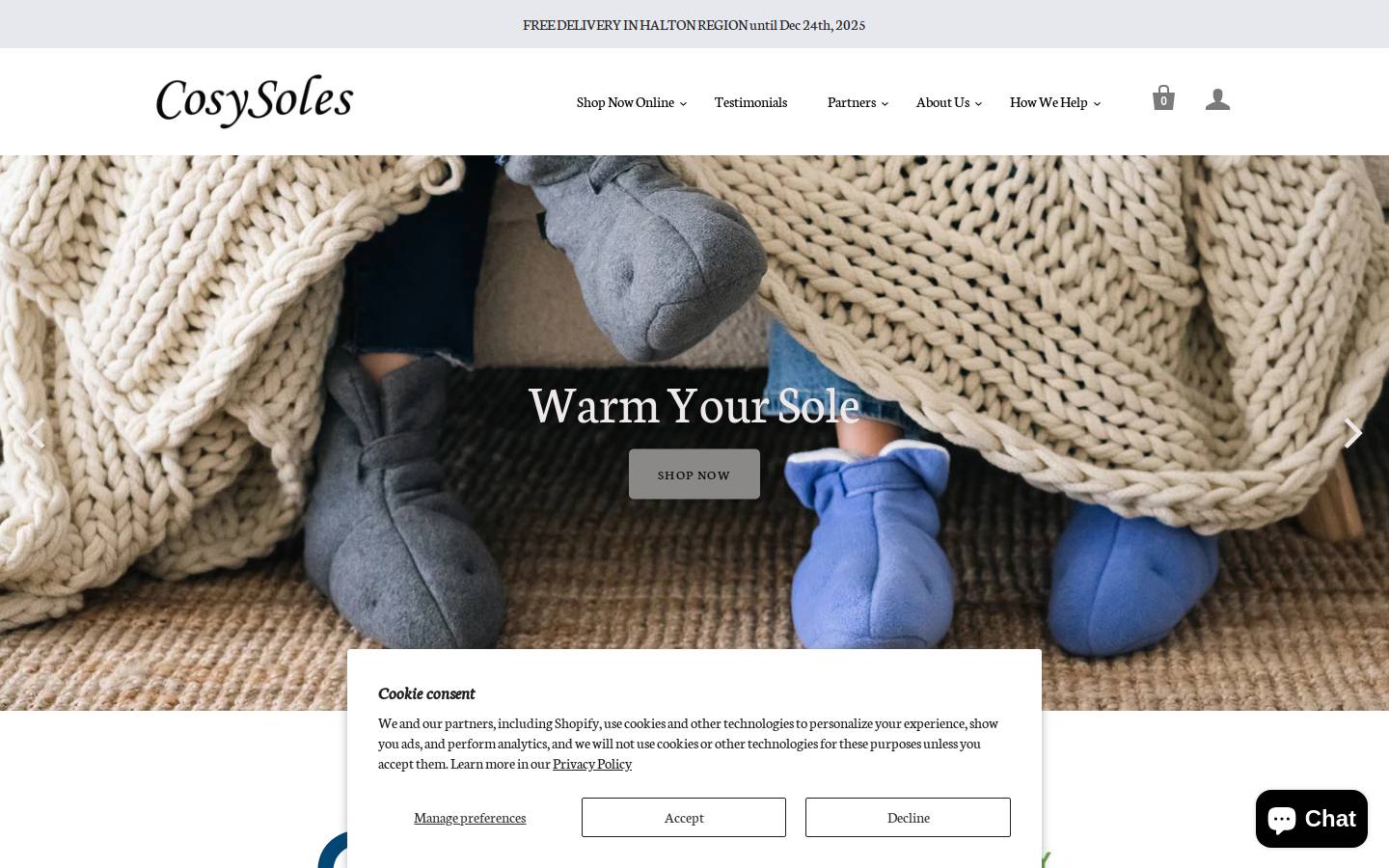 cosysoles.com homepage screenshot