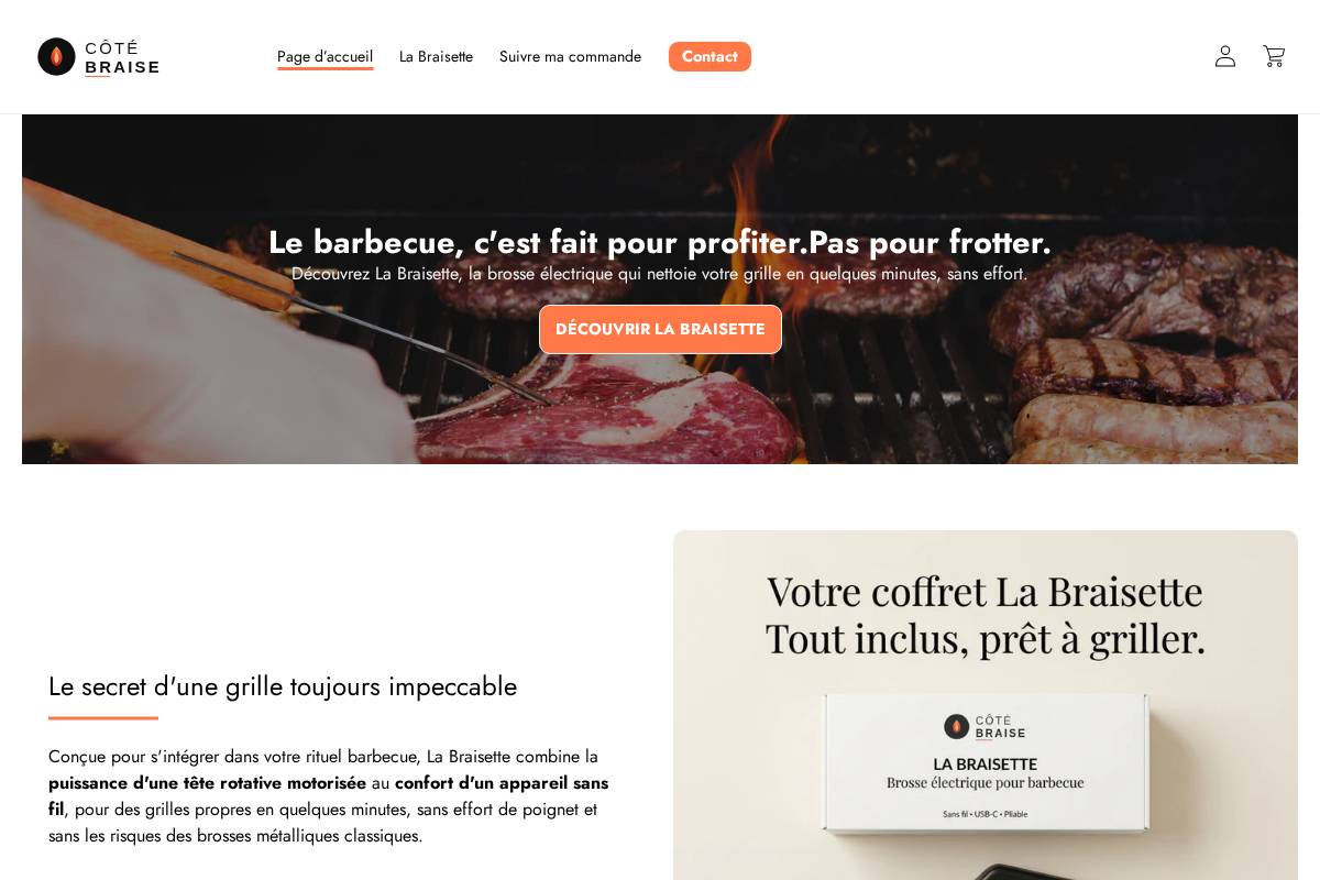 cotebraise.fr homepage screenshot