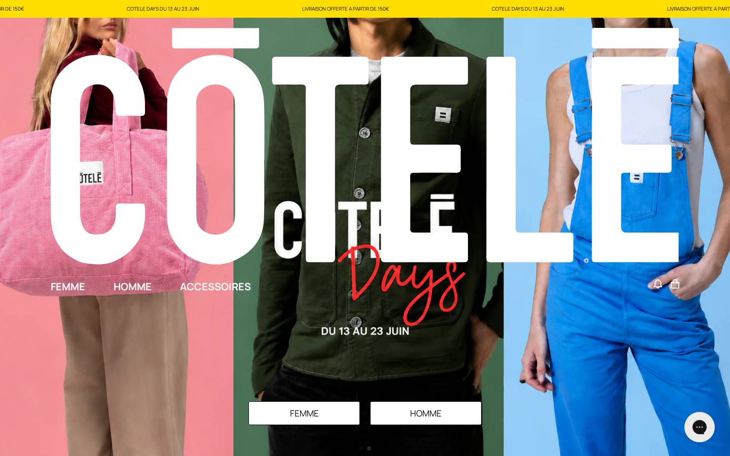 Côtelé Paris homepage screenshot