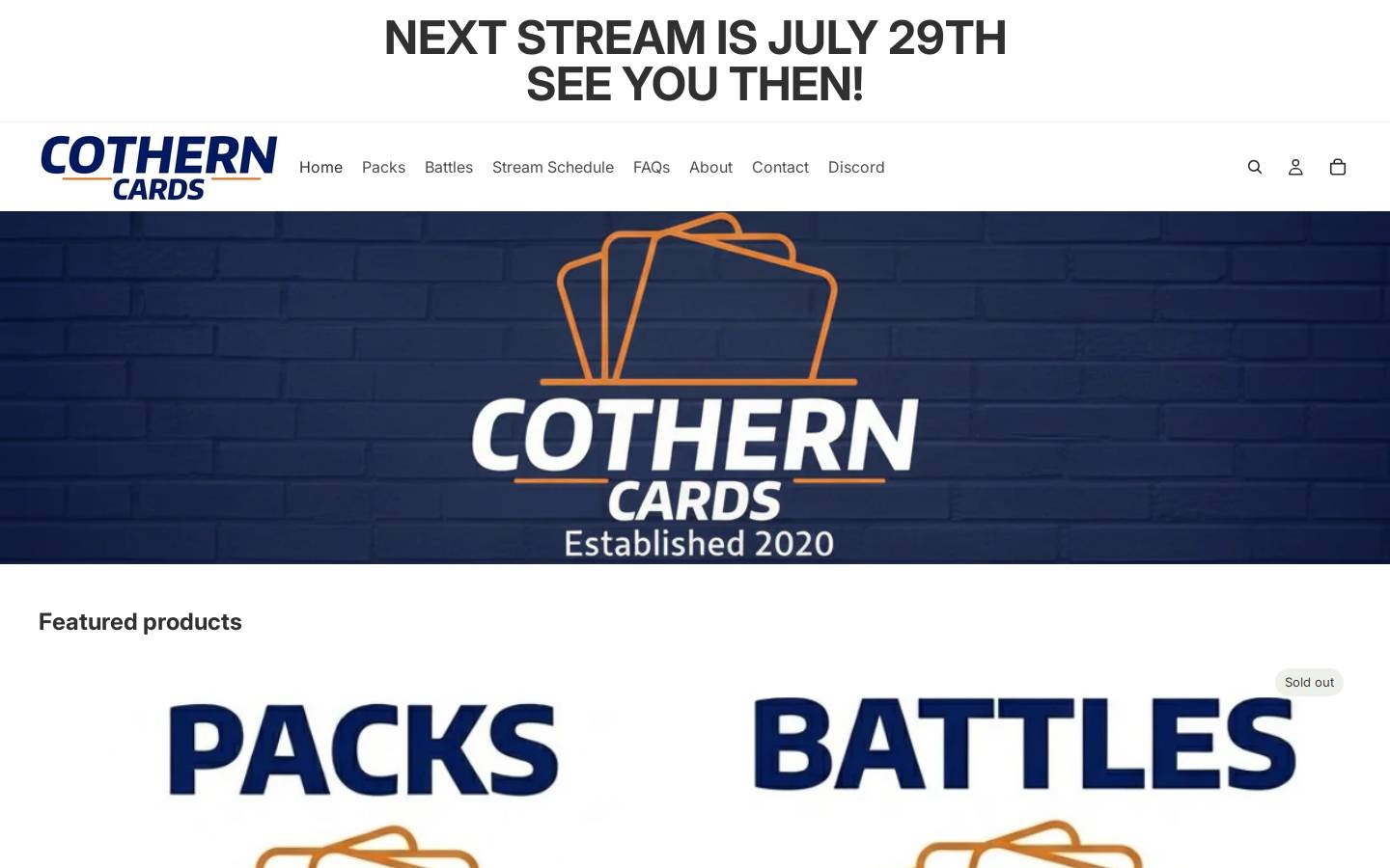 cotherncards.com homepage screenshot