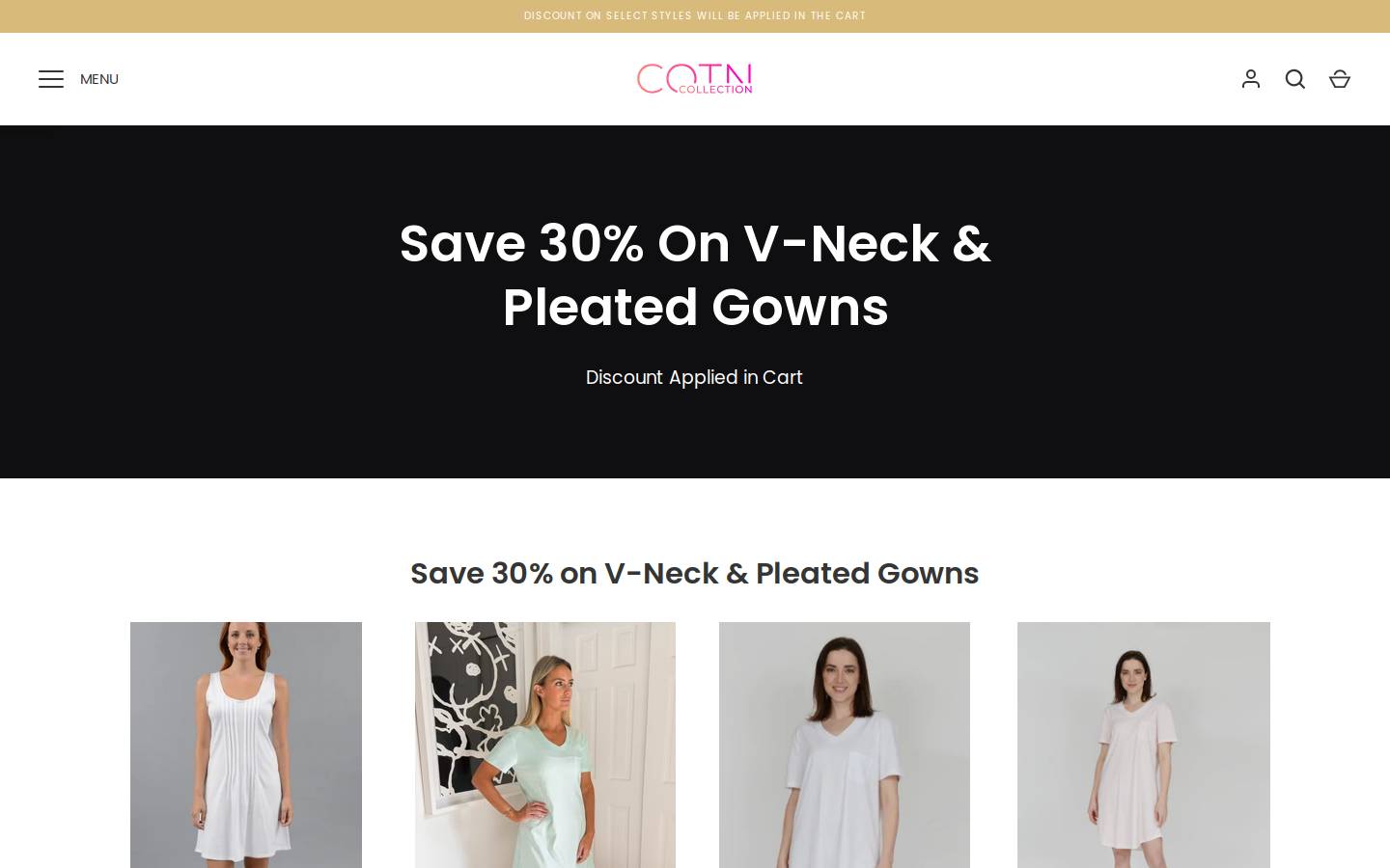 cotncollection.com homepage screenshot
