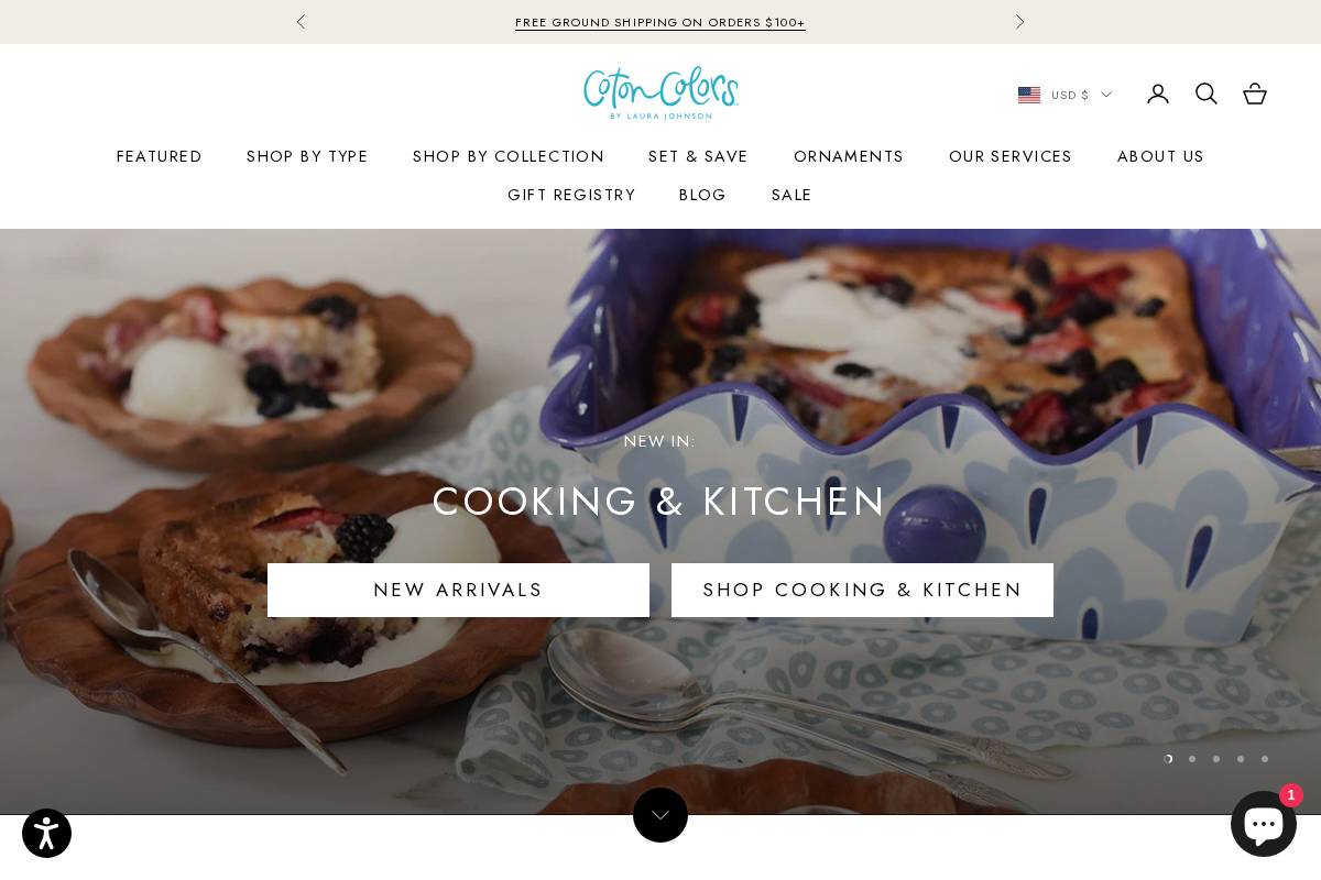 Coton Colors homepage screenshot