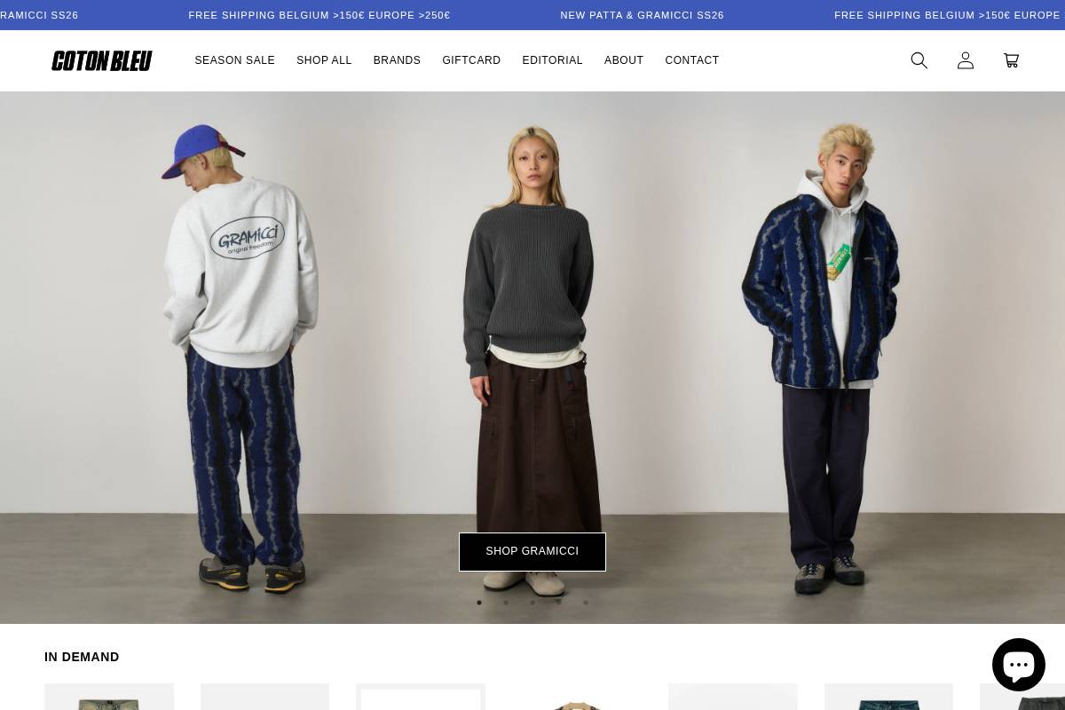 cotonbleustore.com homepage screenshot