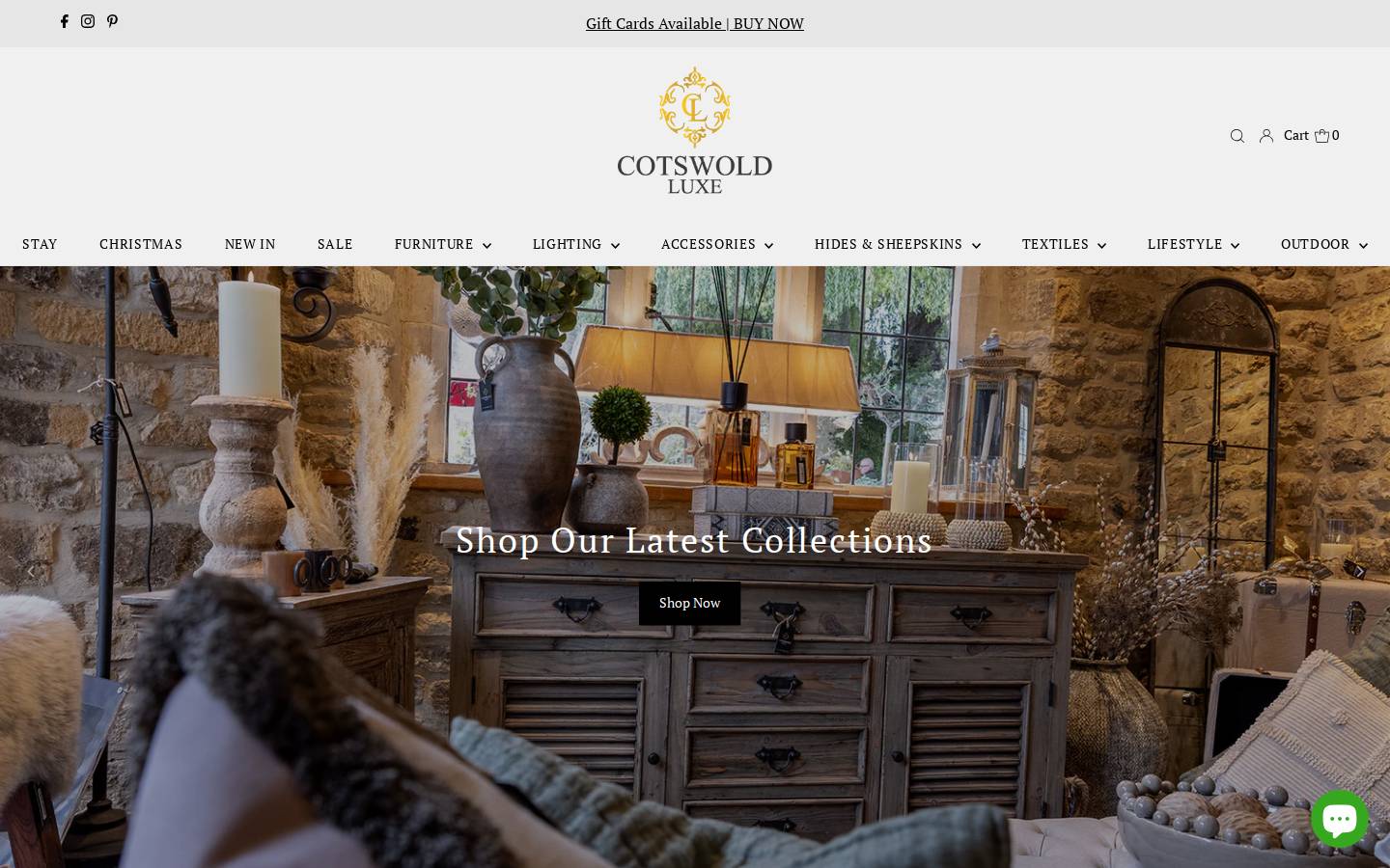 cotswoldluxe.co.uk homepage screenshot
