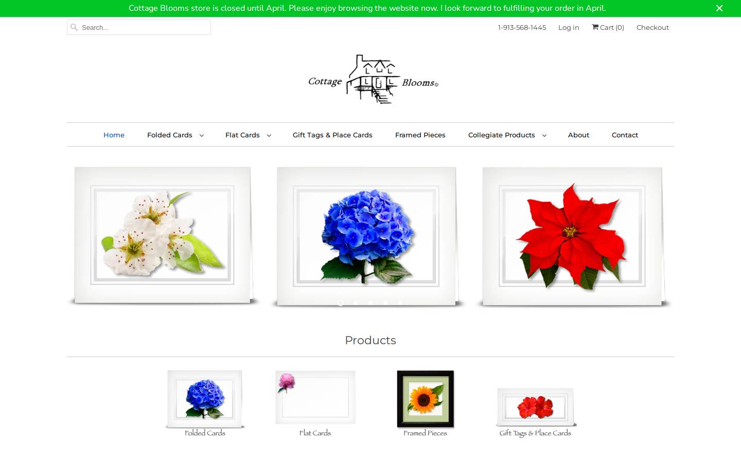 Cottagebloomscards homepage screenshot