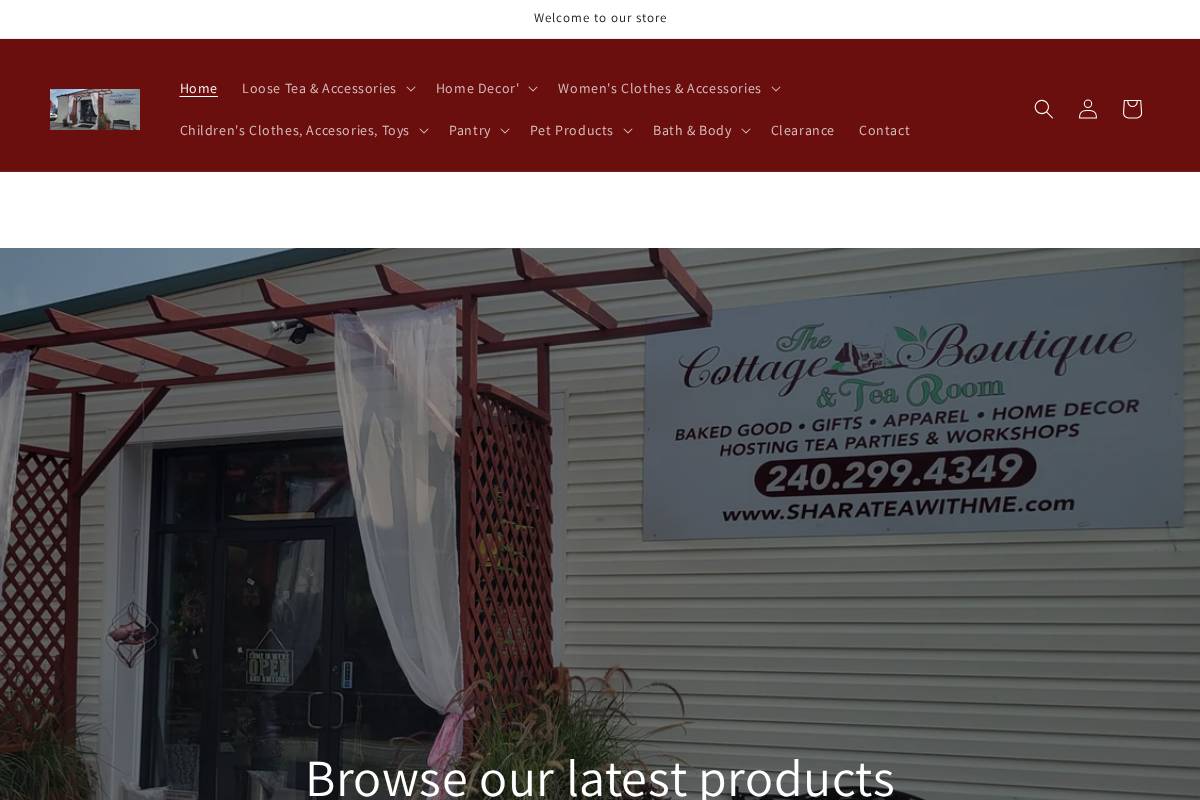 cottageboutiquegift.com homepage screenshot