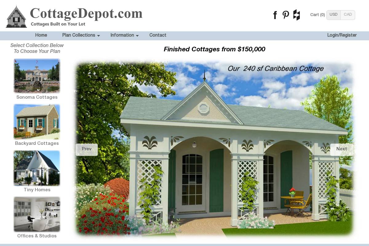 cottagedepot.com homepage screenshot