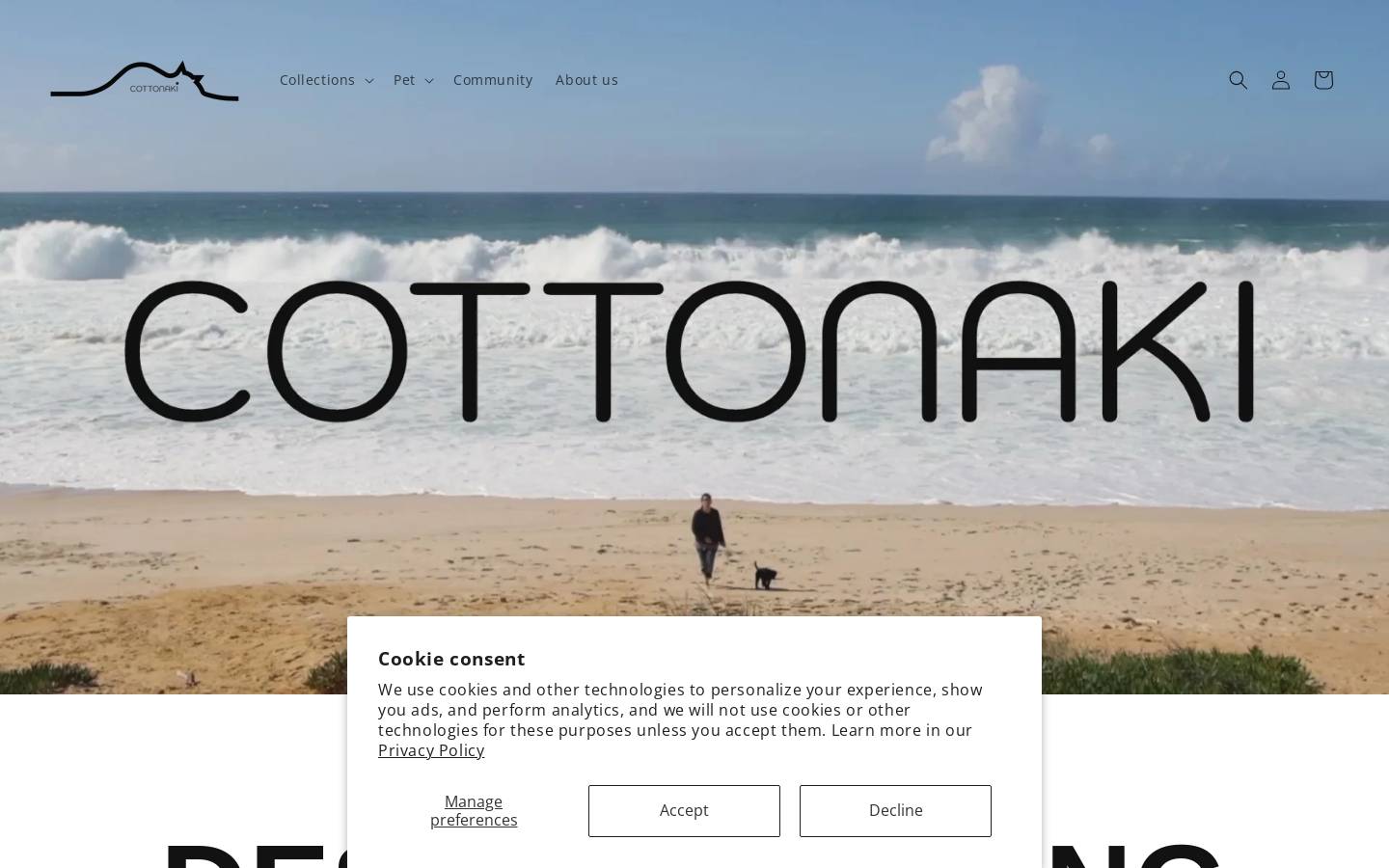 cottonaki.com homepage screenshot