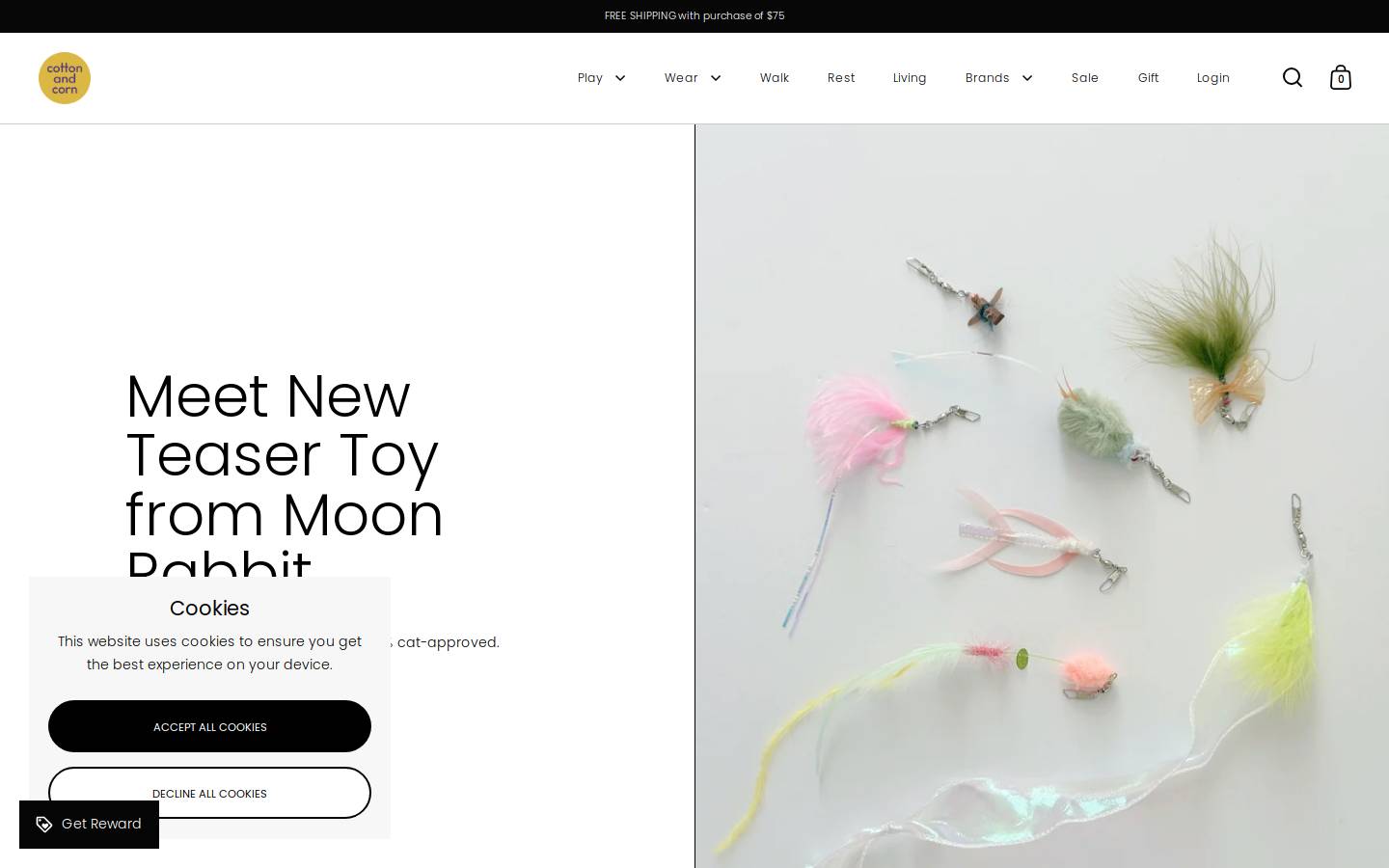cottonandcorn.com homepage screenshot