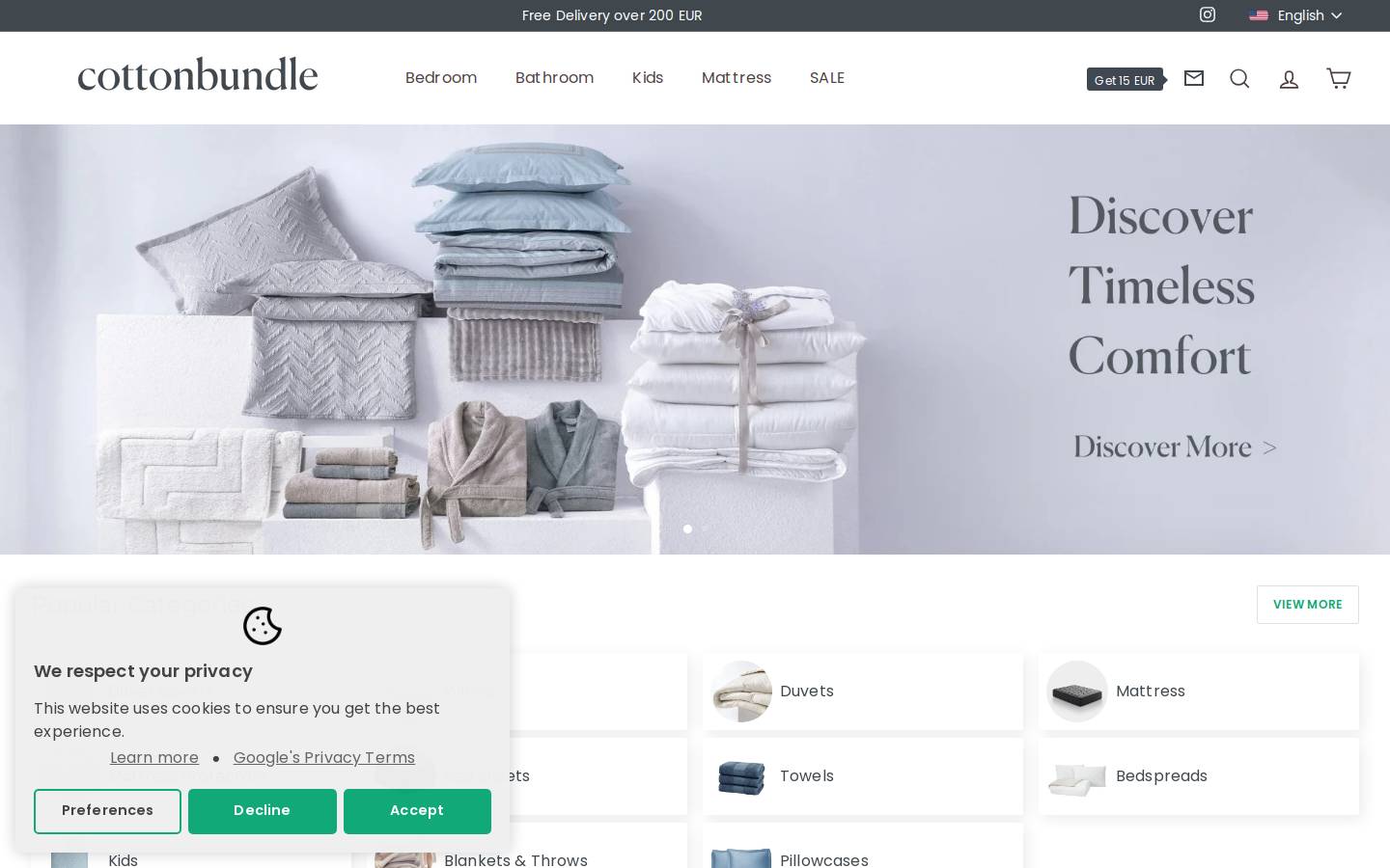 cottonbundle.com homepage screenshot