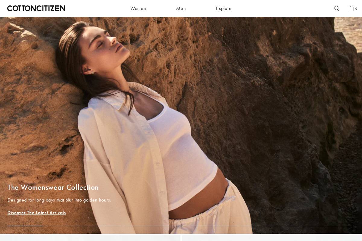 Cotton Citizen homepage screenshot