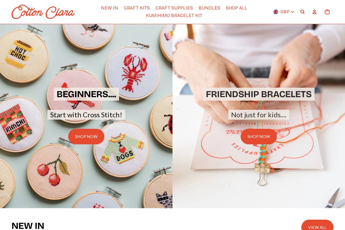 Cottonclara homepage screenshot