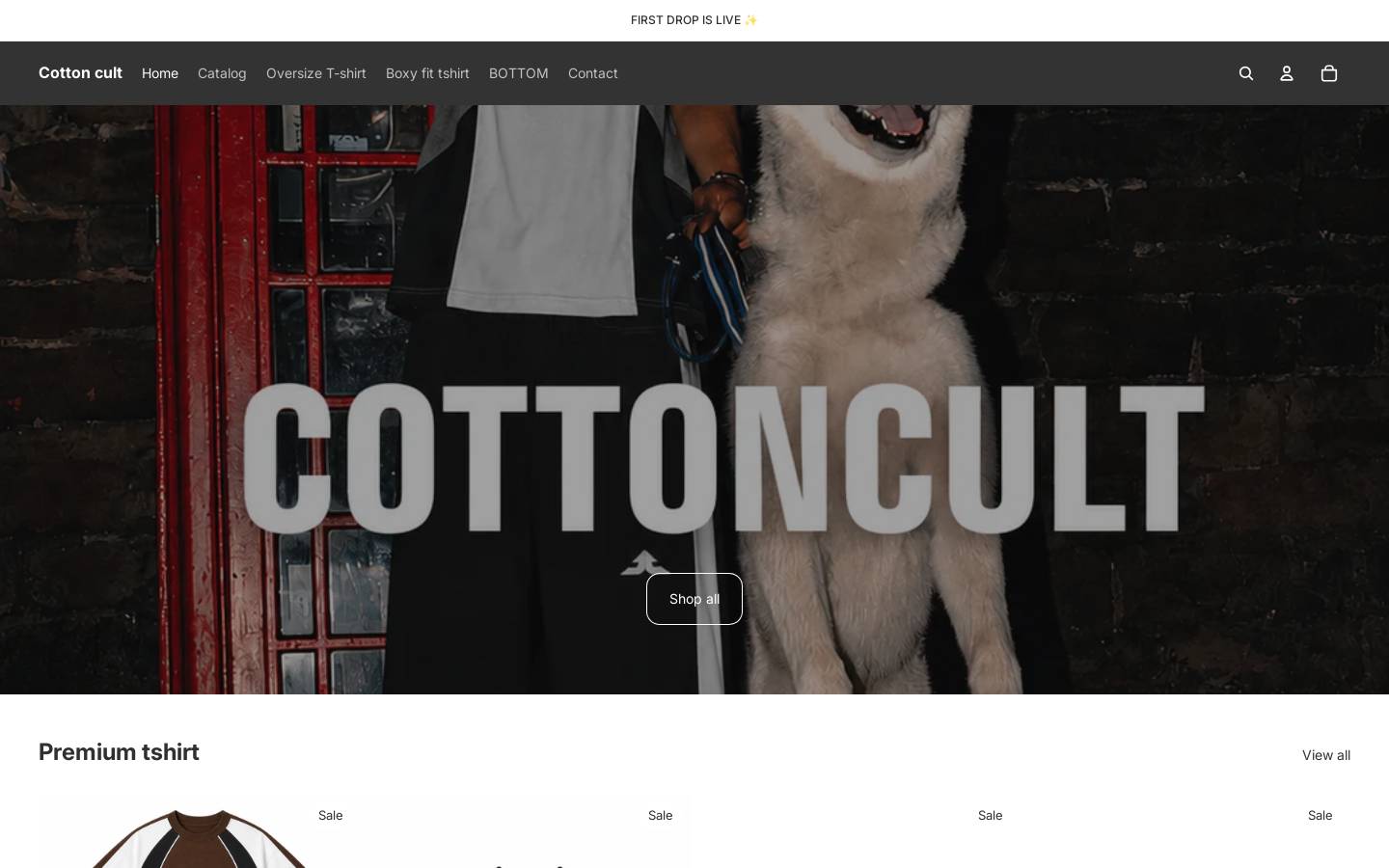 cottoncult.com homepage screenshot