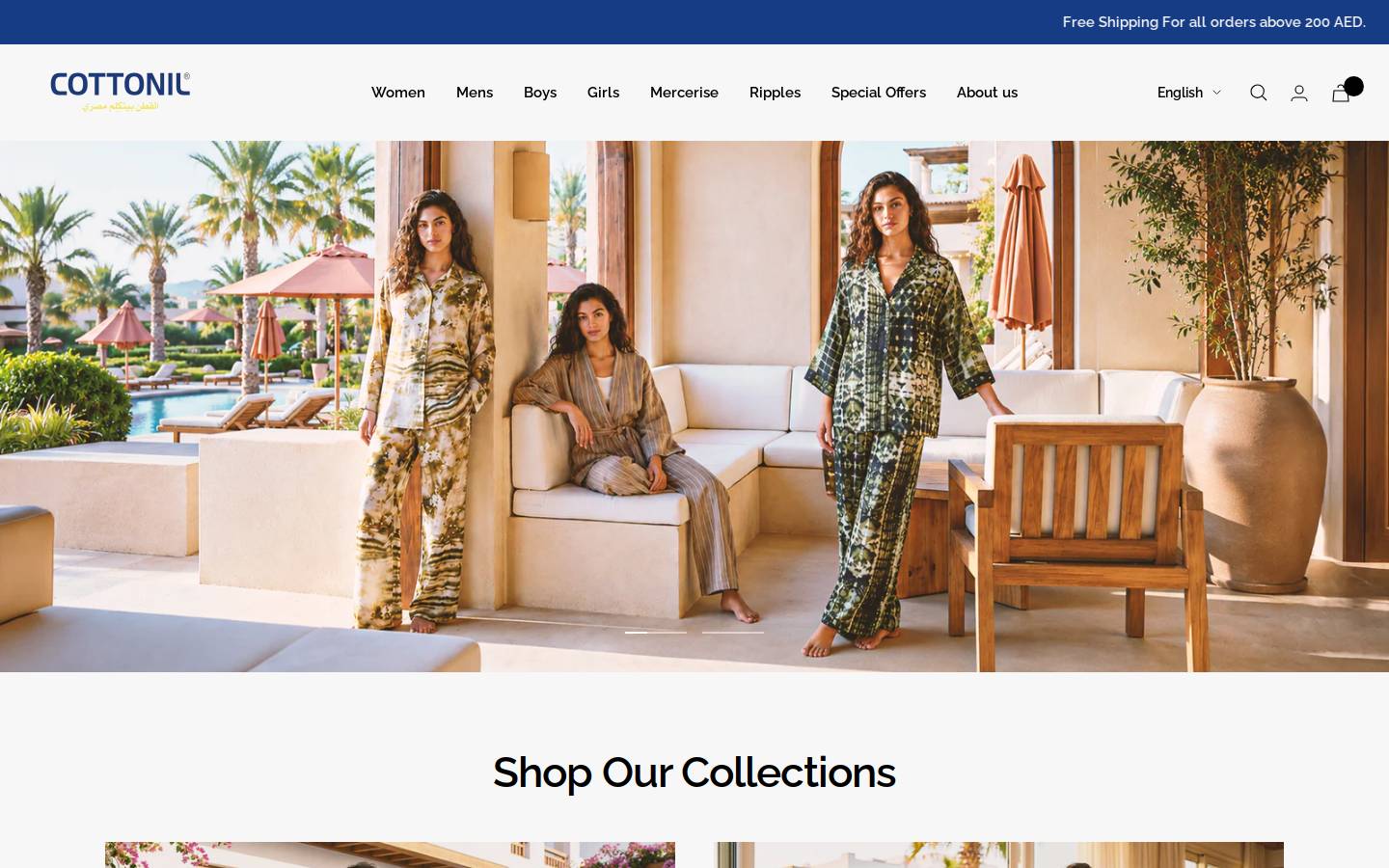 cottonil.ae homepage screenshot