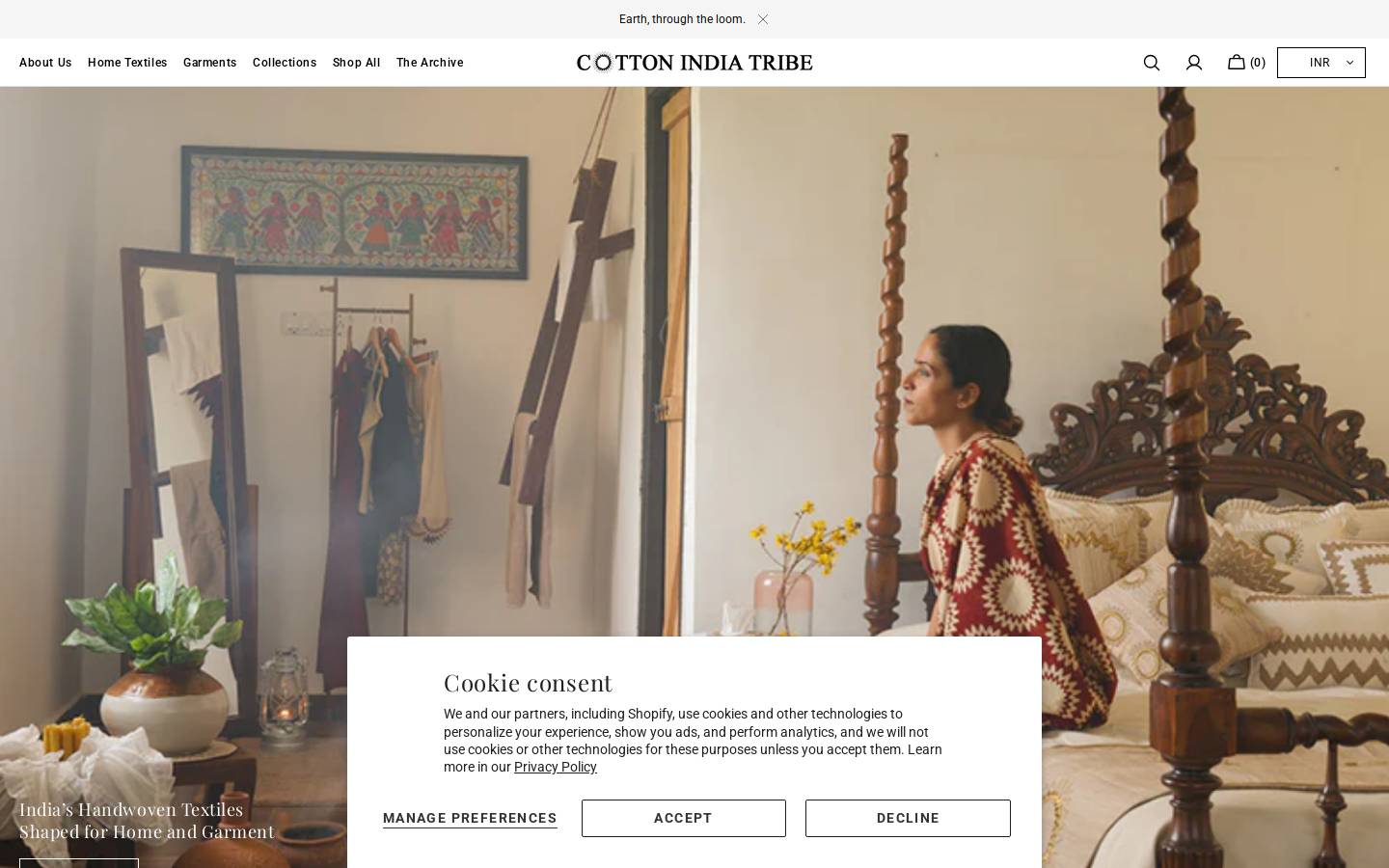 cottonindiatribe.com homepage screenshot