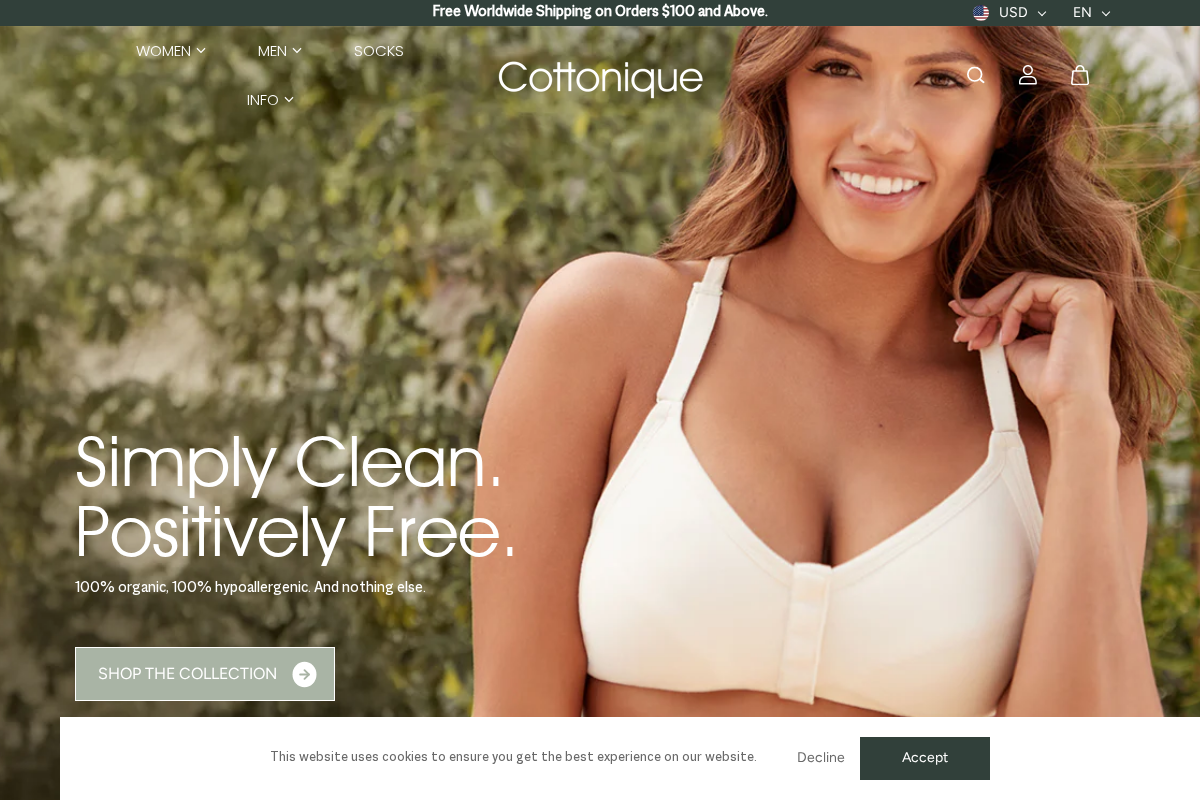 Cottonique homepage screenshot