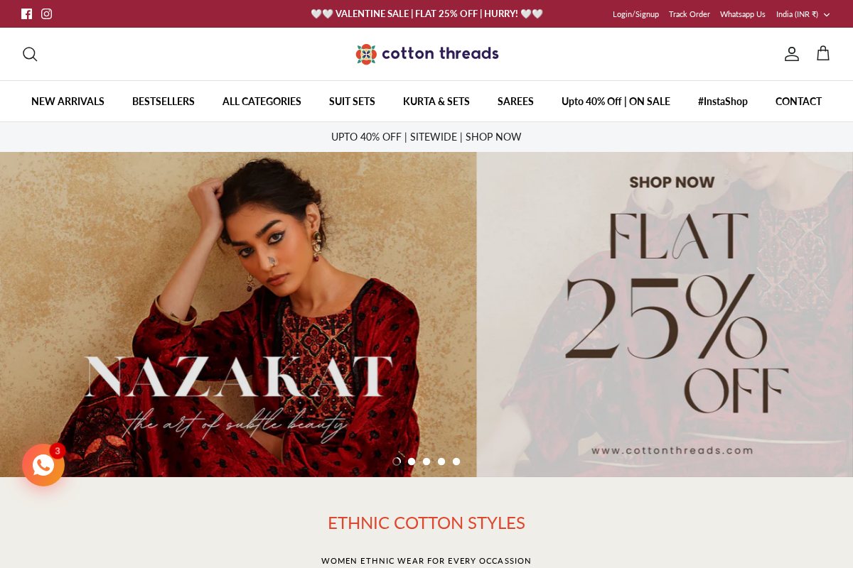 CottonThreads.com homepage screenshot