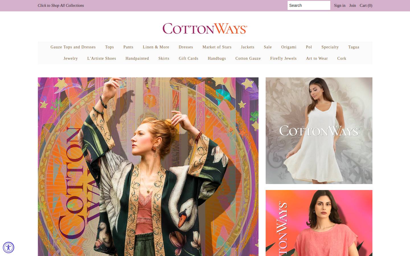 cottonways.com homepage screenshot