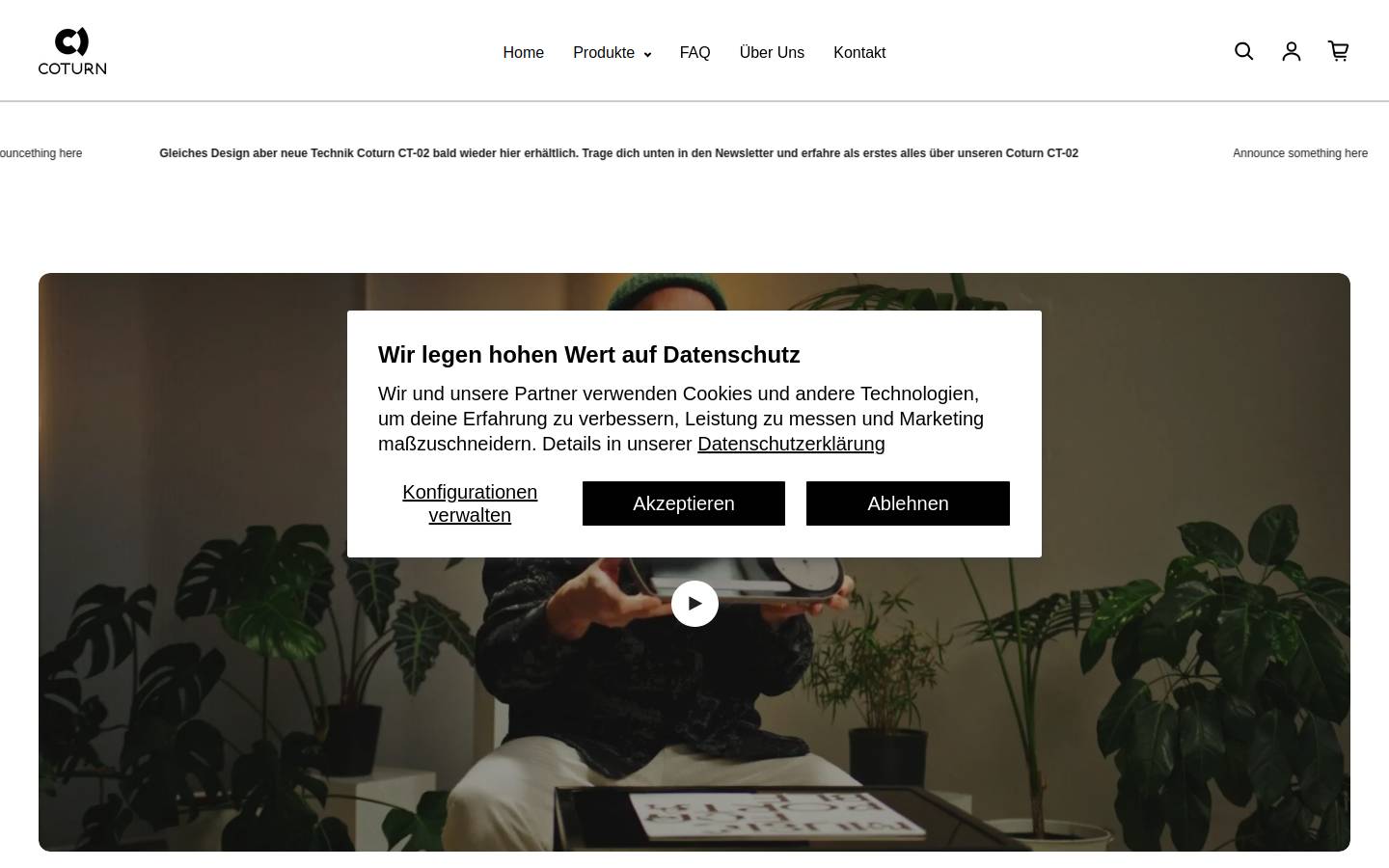 Coturn homepage screenshot