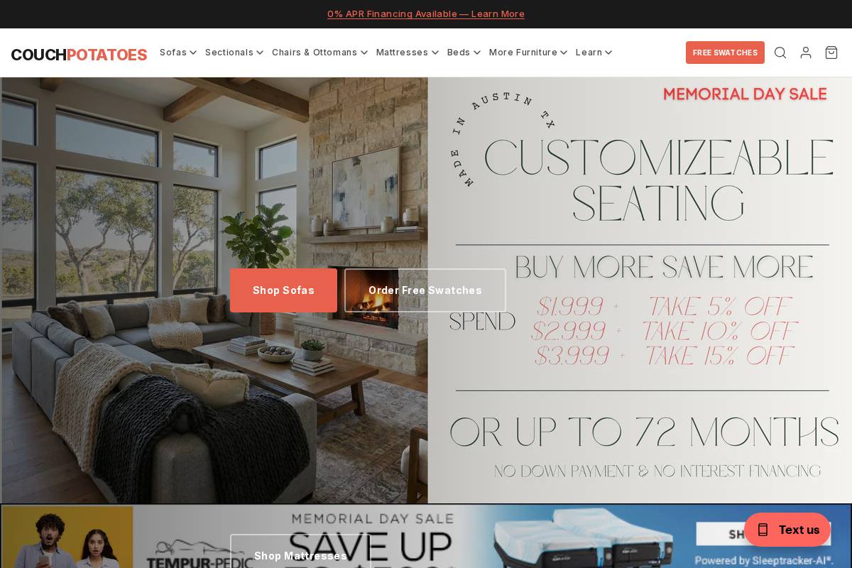 couchpotatoes.com homepage screenshot