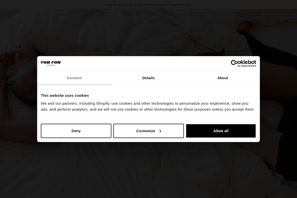 Coucouintimates homepage screenshot