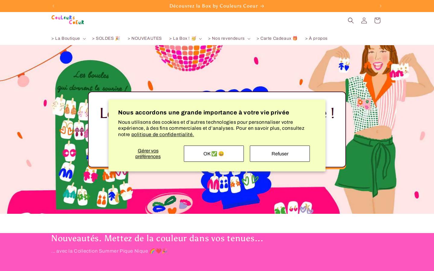 couleurscoeur.com homepage screenshot