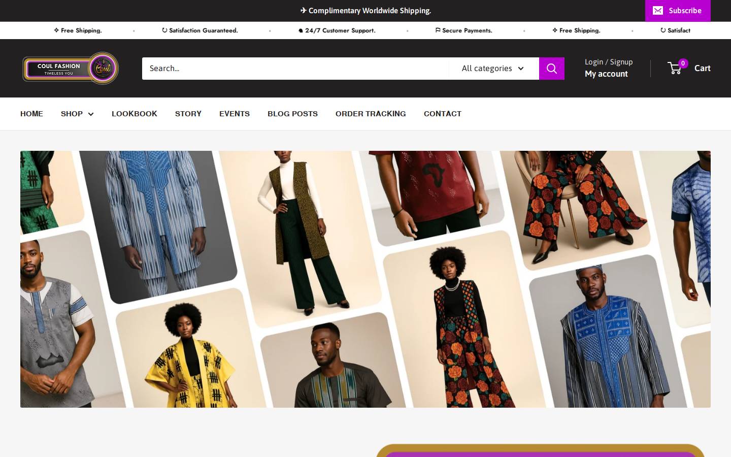 CoulFashion homepage screenshot