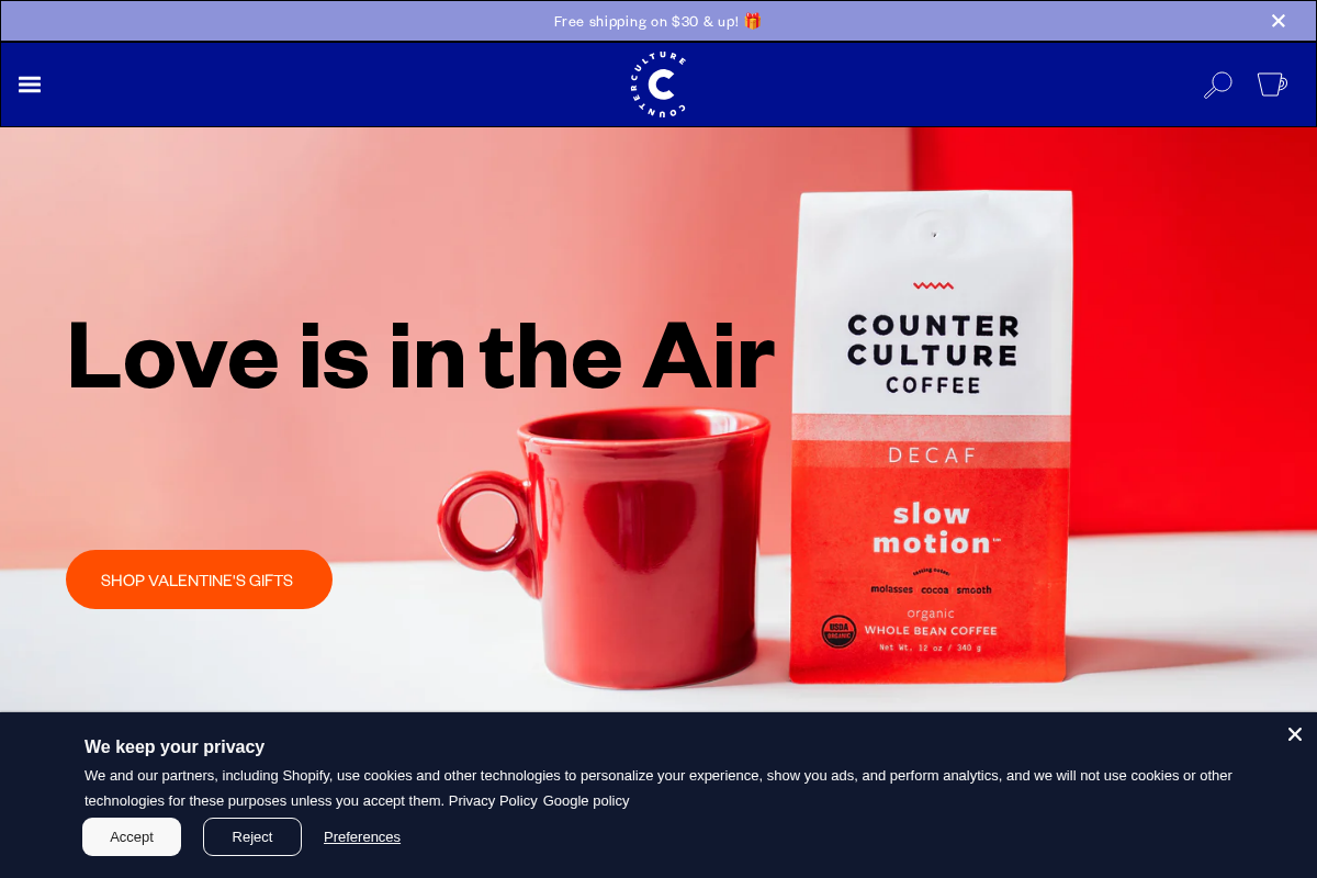 Counter Culture Coffee homepage screenshot