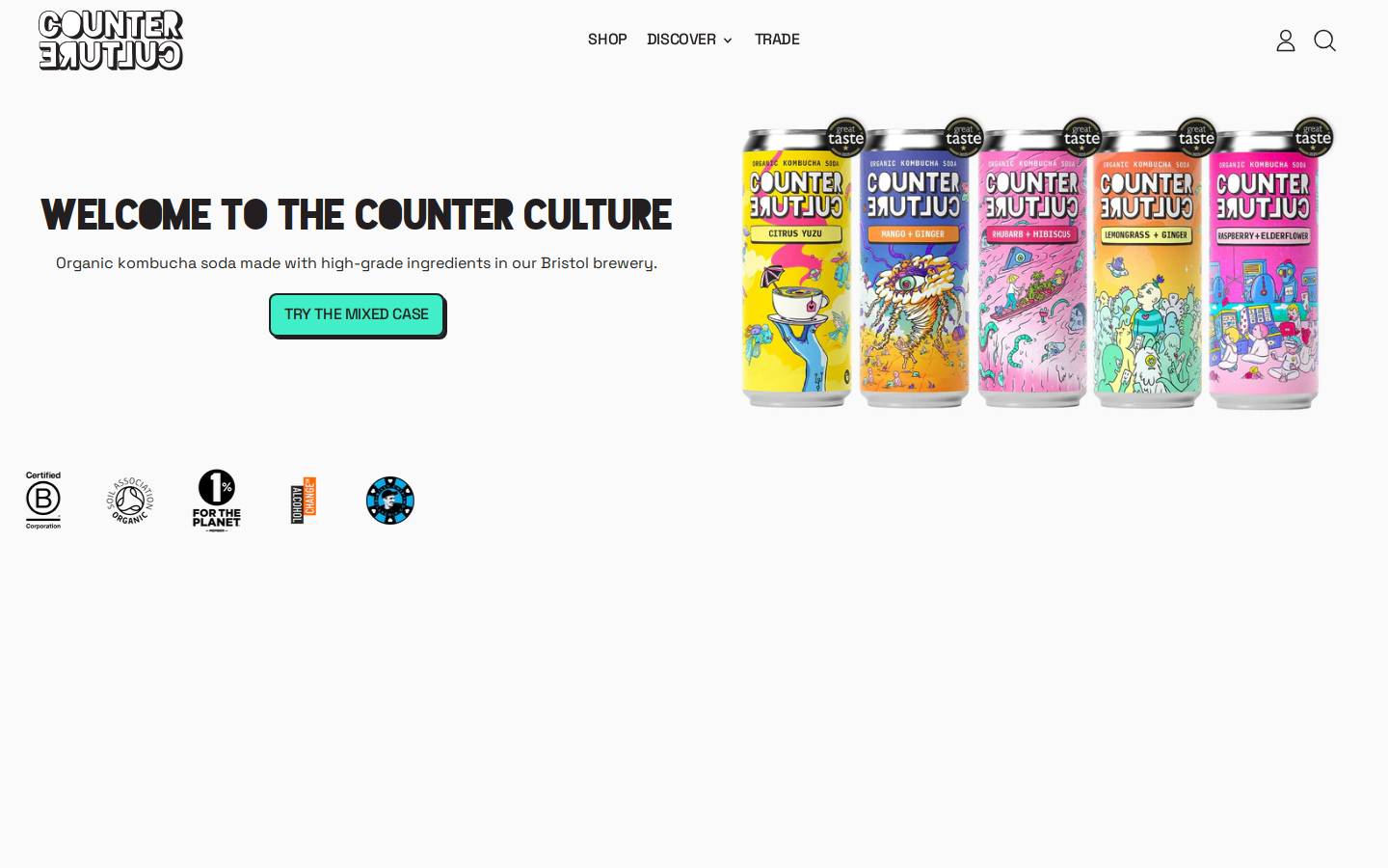Counter Culture Drinks homepage screenshot