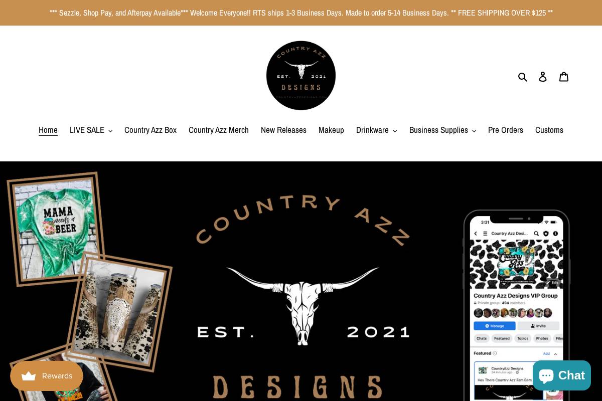 countryazzdesigns.com homepage screenshot