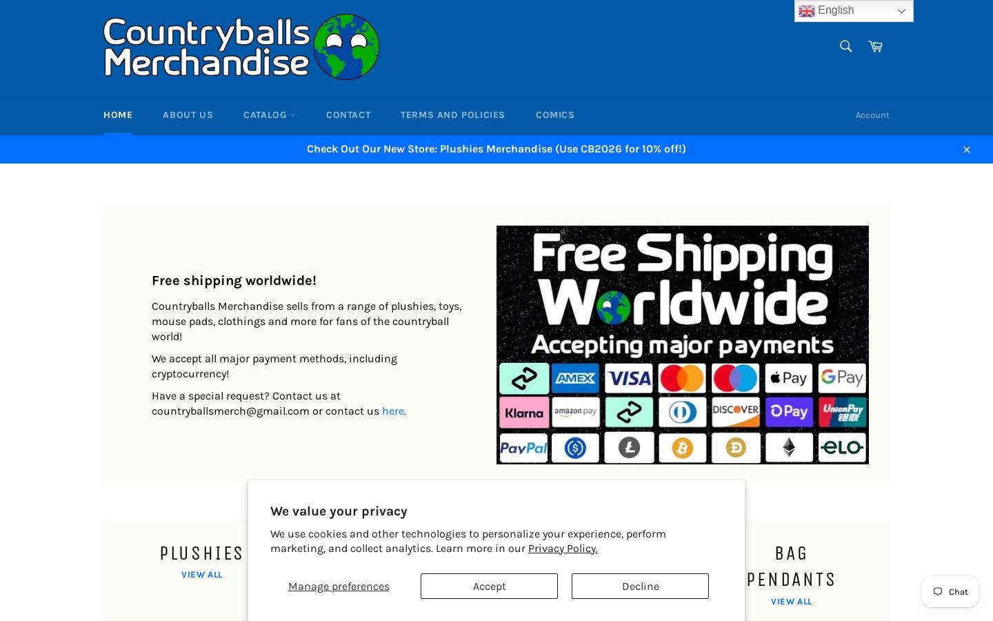 Countryballsmerch homepage screenshot