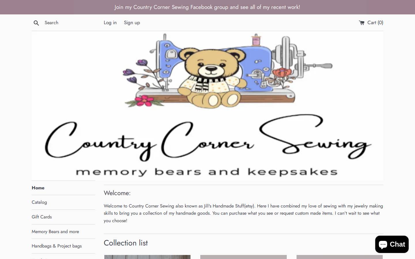 countrycornersewing.com homepage screenshot