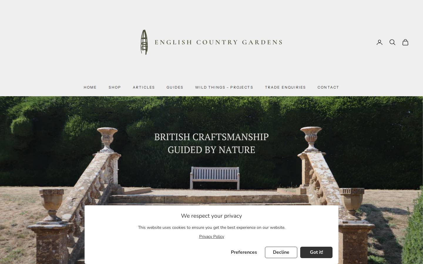 countrygardens.co.uk homepage screenshot