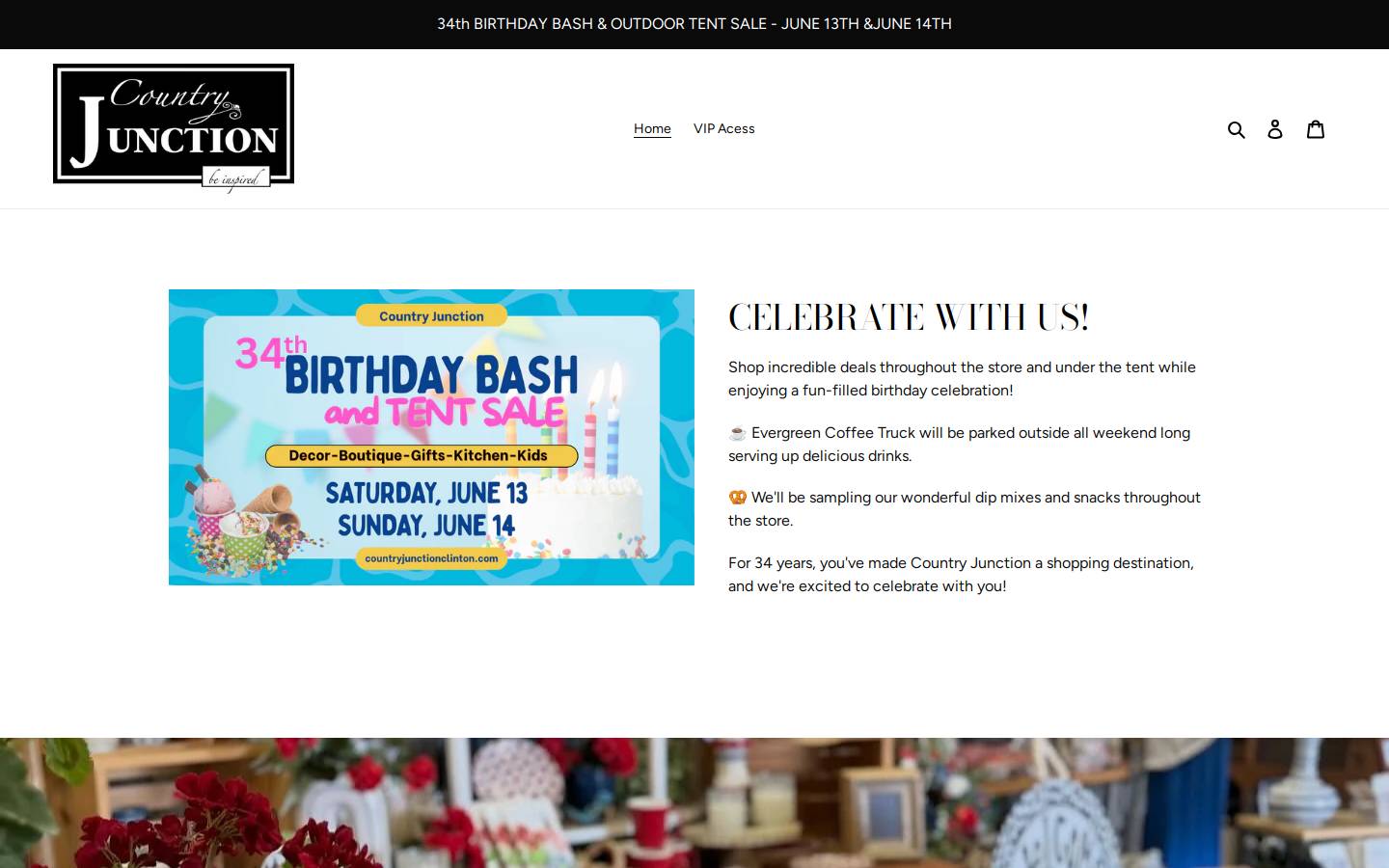 countryjunctionclinton.com homepage screenshot