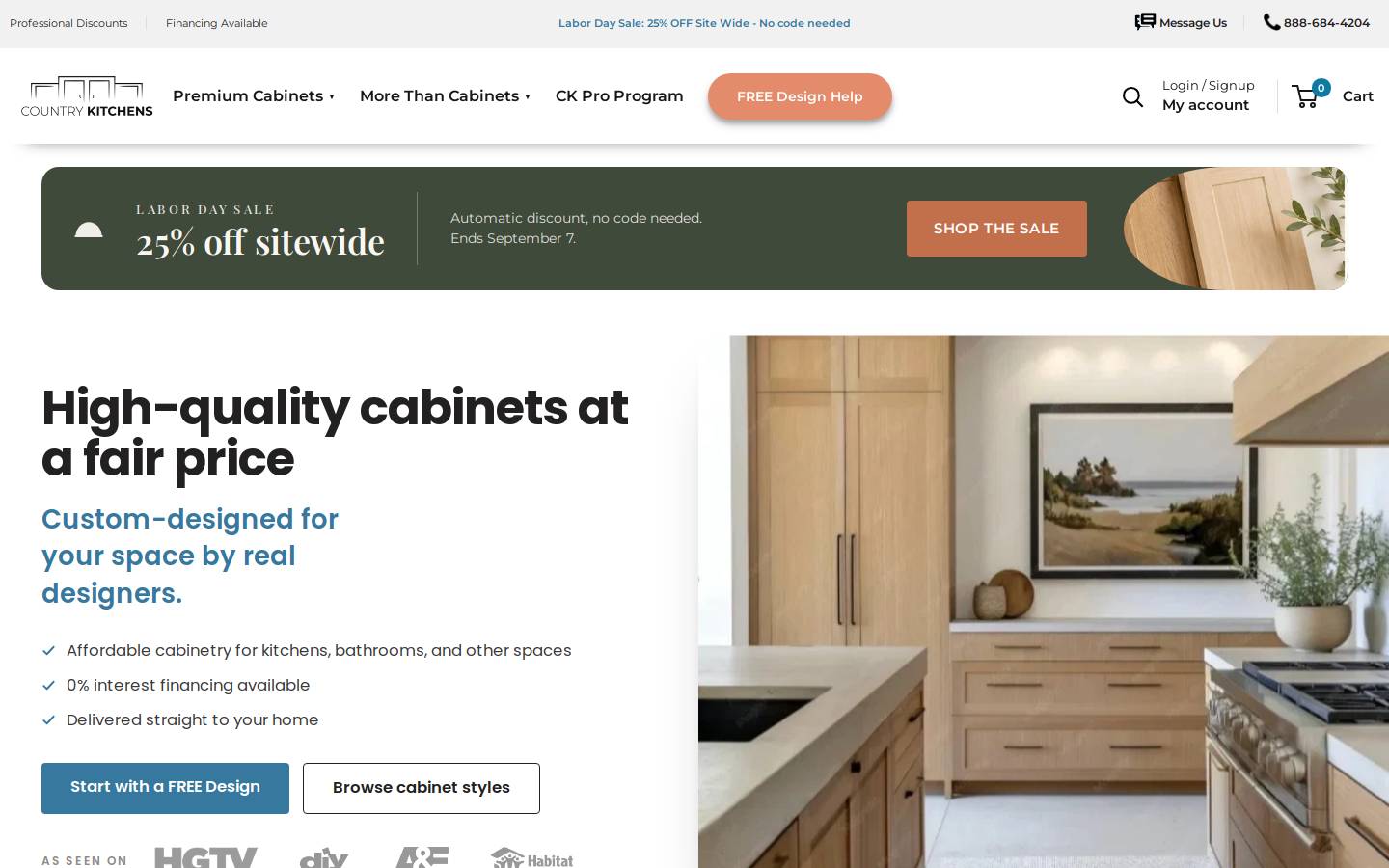 Country Kitchens Online homepage screenshot