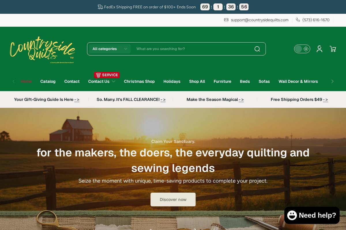 Countryside General Stores homepage screenshot