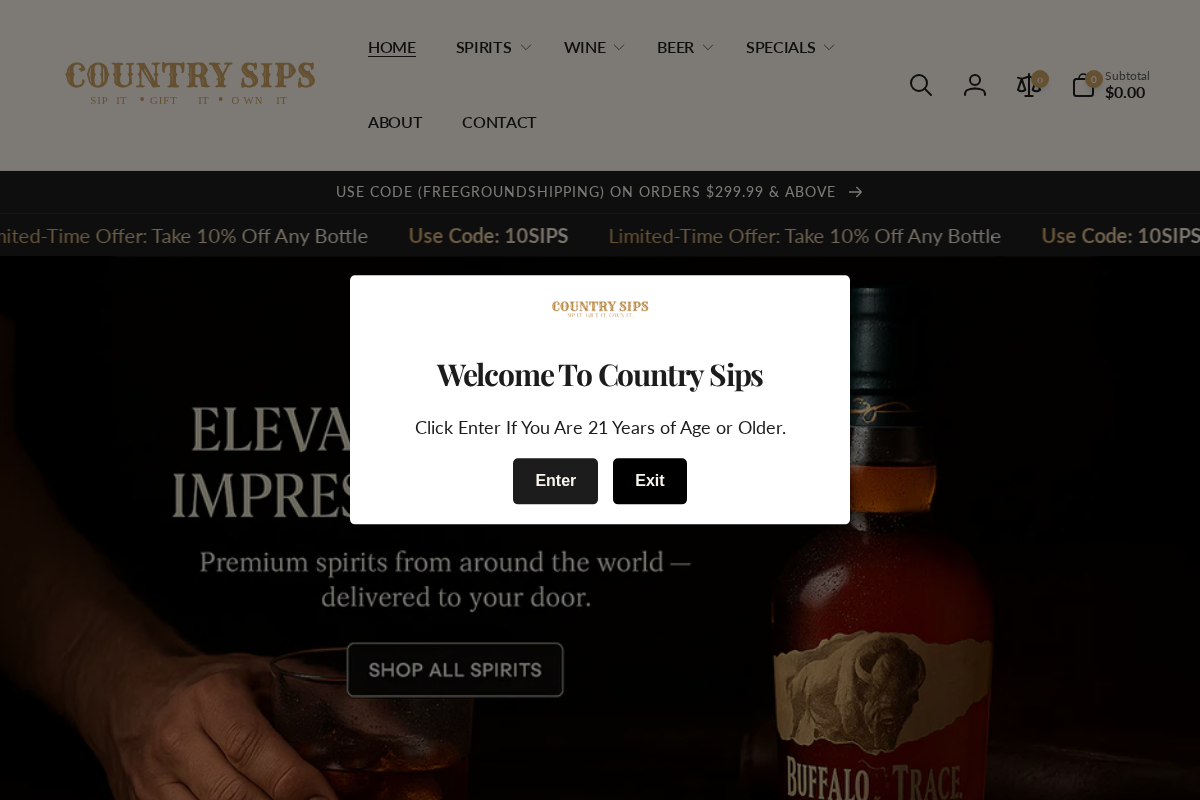 COUNTRY SIPS homepage screenshot