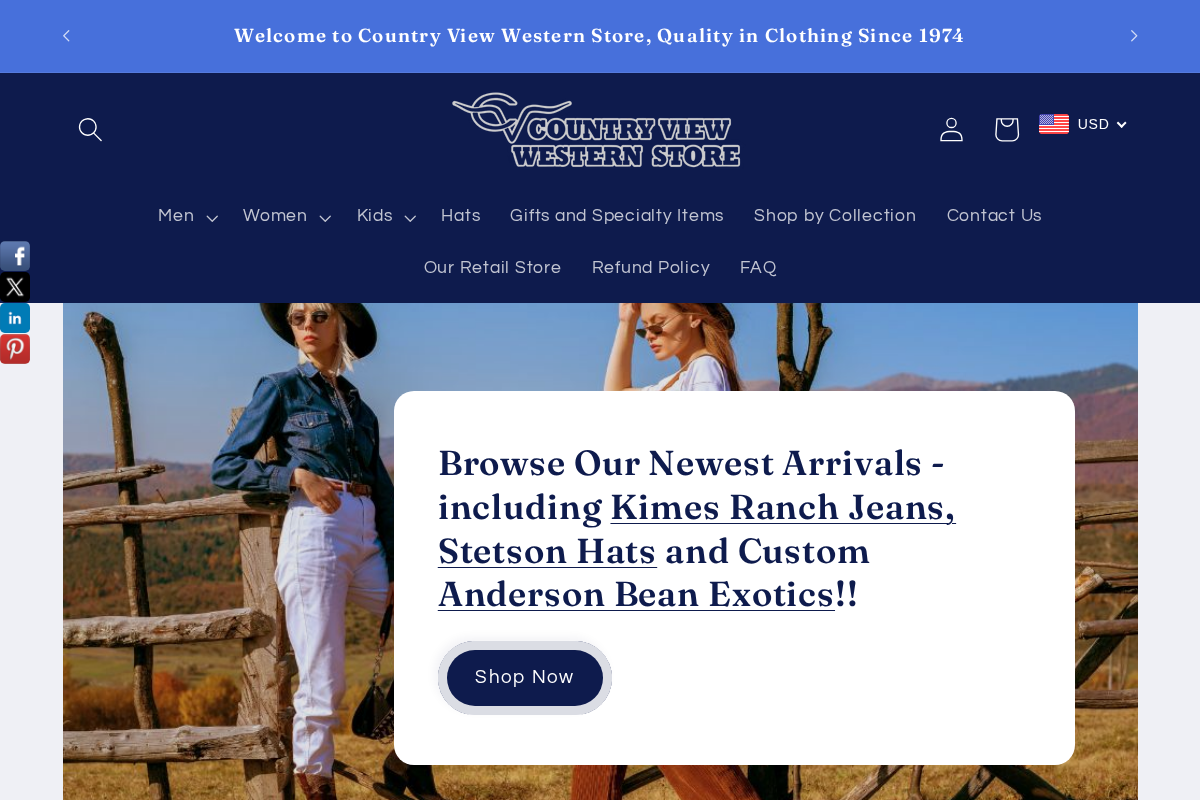 Countryviewwestern homepage screenshot