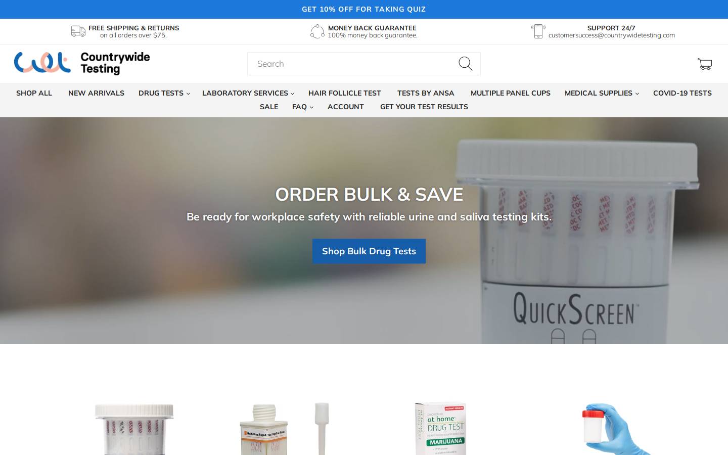 countrywidetesting.com homepage screenshot