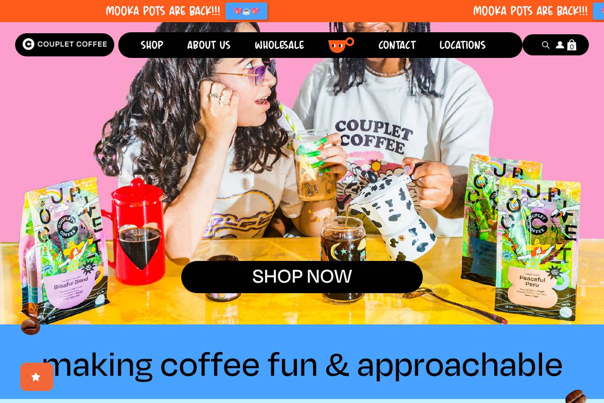 coupletcoffee.com homepage screenshot
