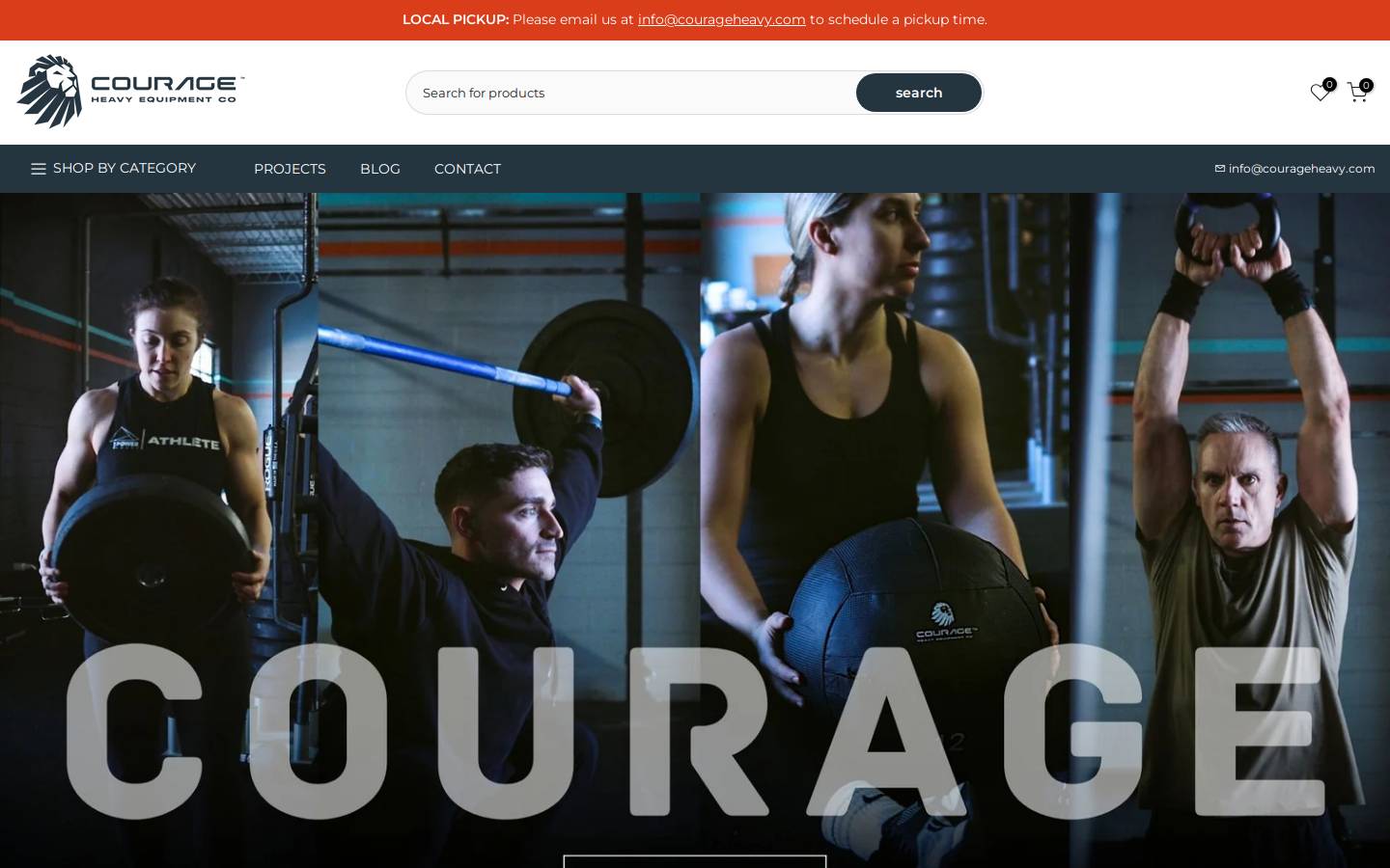 courageequipment.com homepage screenshot